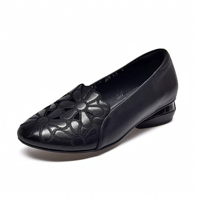 Floral Cutout Breathable Low Heel Loafers