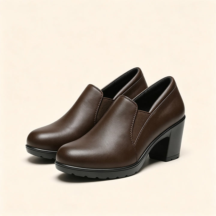 Low-cut block-heel loafers