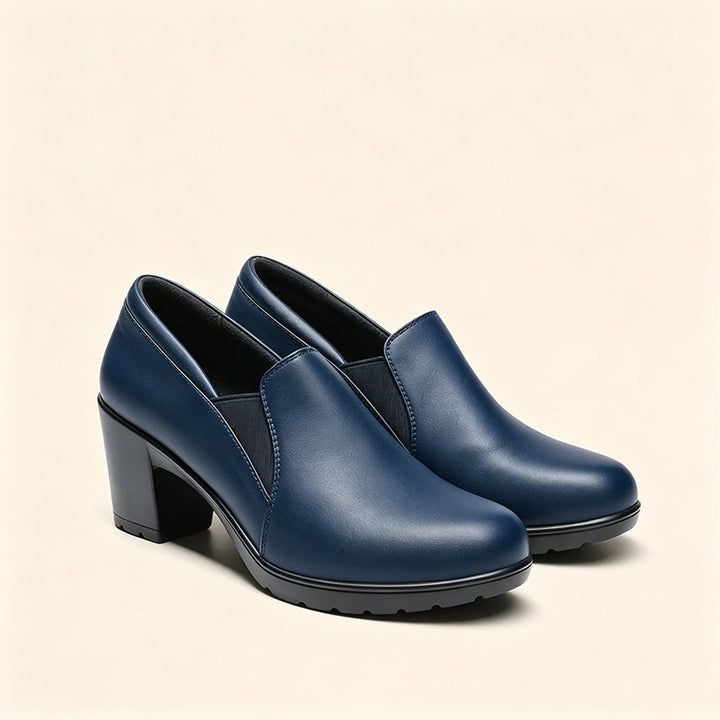 Low-cut block-heel loafers
