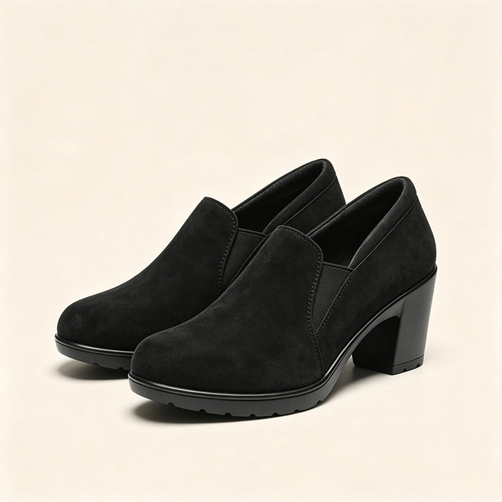 Low-cut block-heel loafers