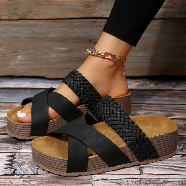 Platform Cross Sandals