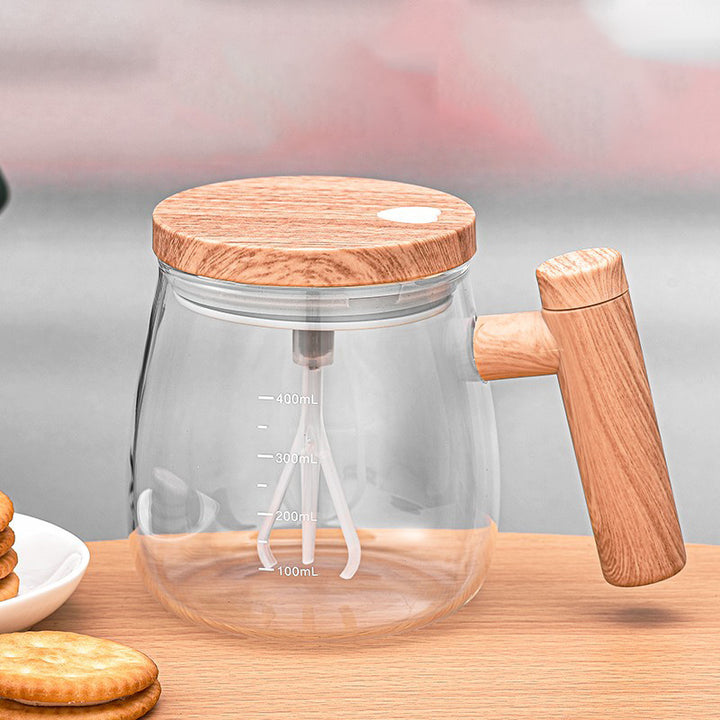 Automatic stirring glass coffee cup