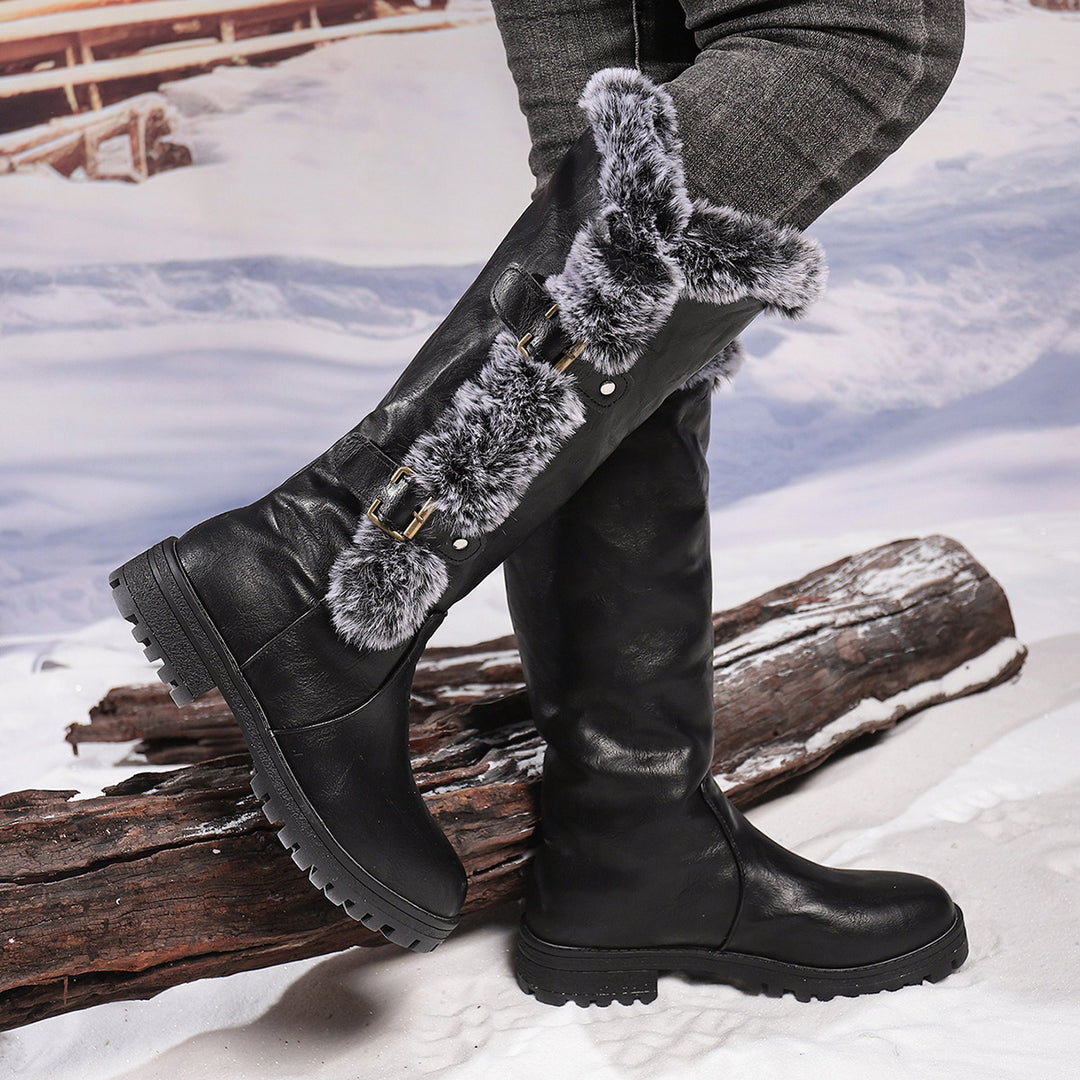 Rabbit Fur Thick-Soled High-Top Snow Boots