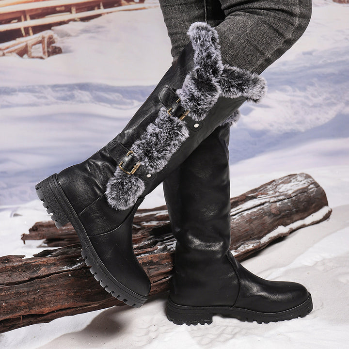 Rabbit Fur Thick-Soled High-Top Snow Boots