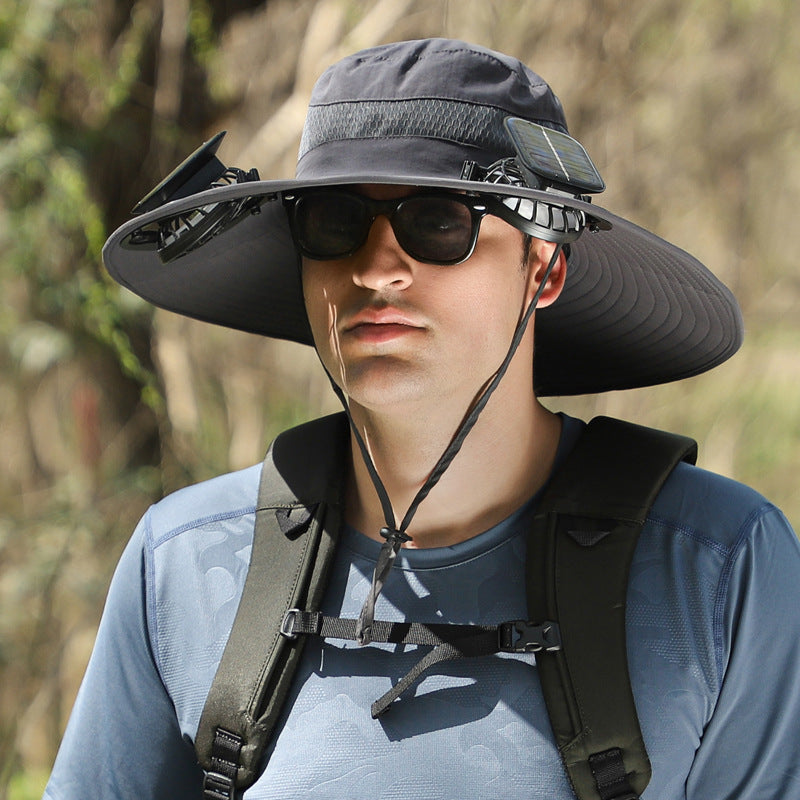 Solar fan cooling sunshade fisherman hat