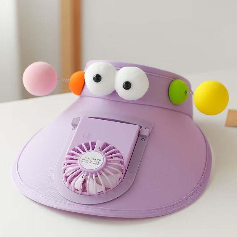 Outdoor rechargeable fan sun hat