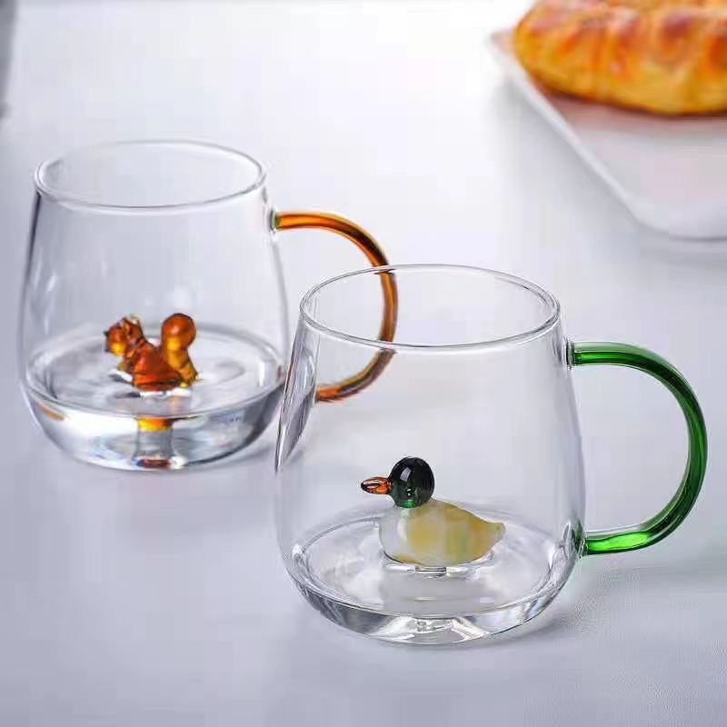 Cartoon animal borosilicate glass cup