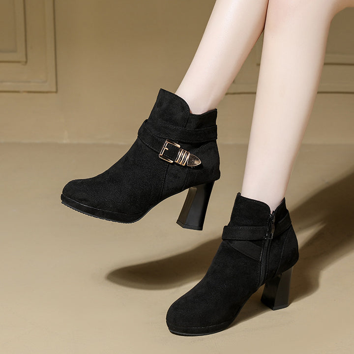 Chunky Heel Round Toe Women&