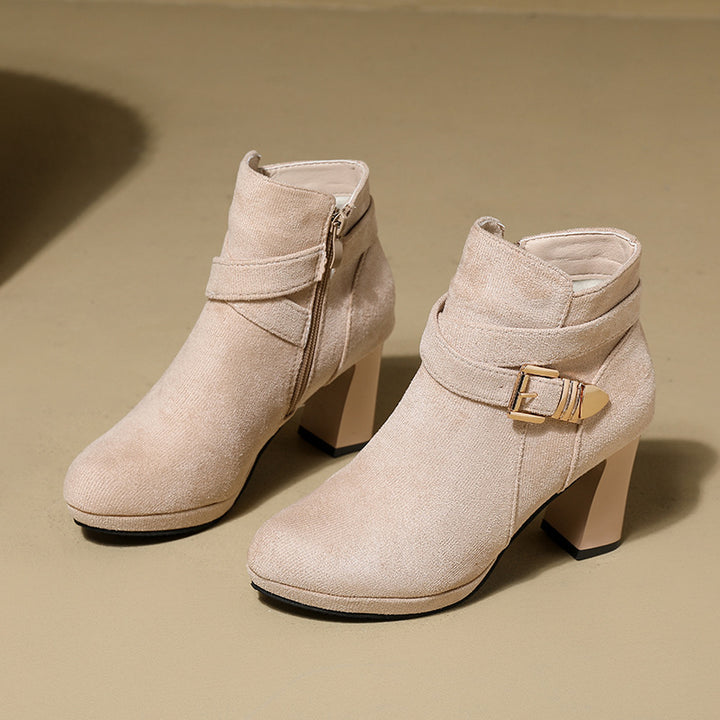 Chunky Heel Round Toe Women&