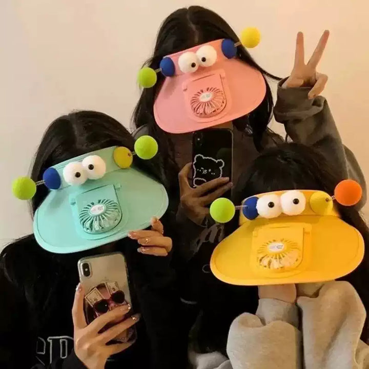 Outdoor rechargeable fan sun hat