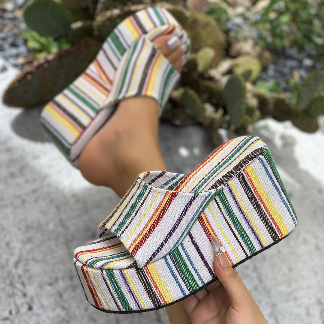 Platform Wedge Sandals with Open Toe
