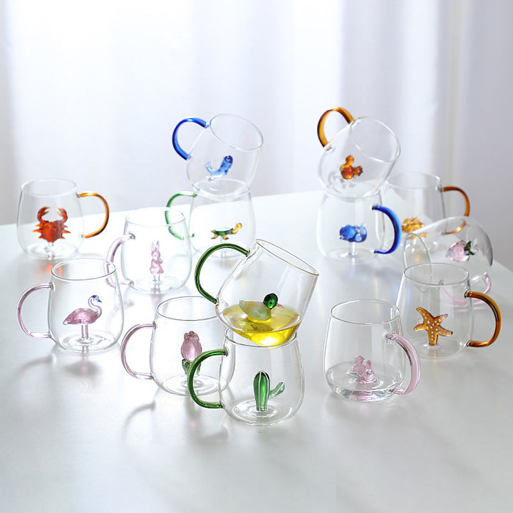 Cartoon animal borosilicate glass cup