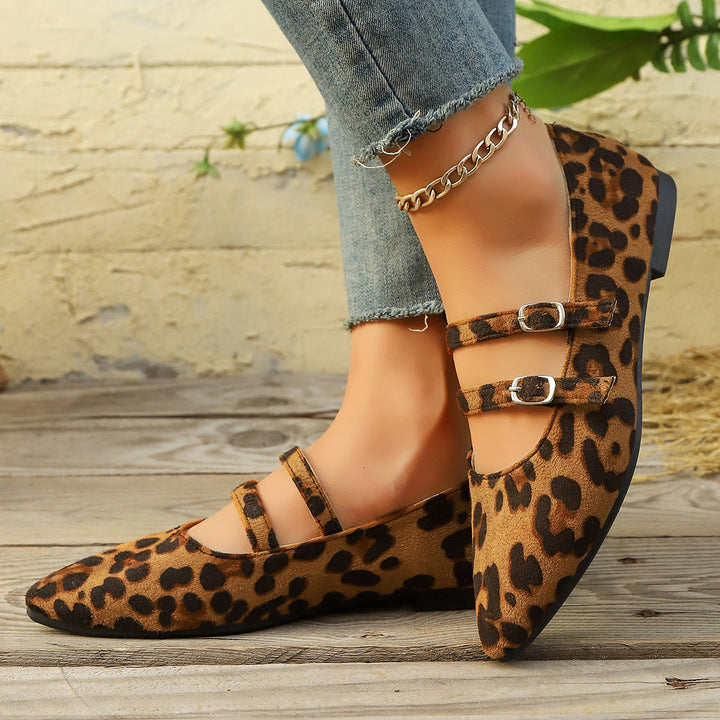 Pointed-toe suede flats