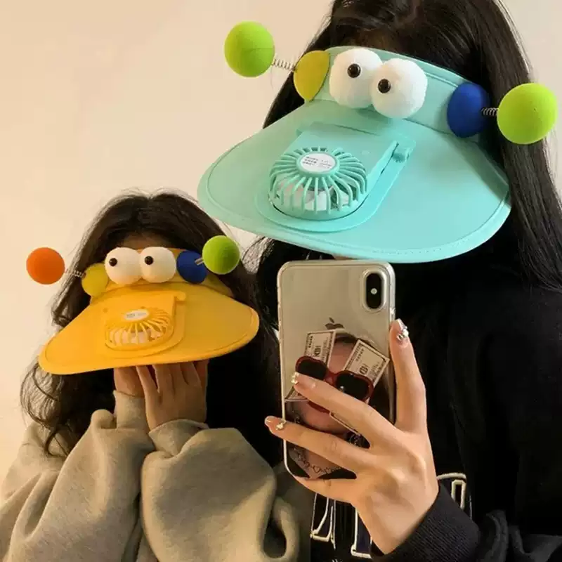 Outdoor rechargeable fan sun hat