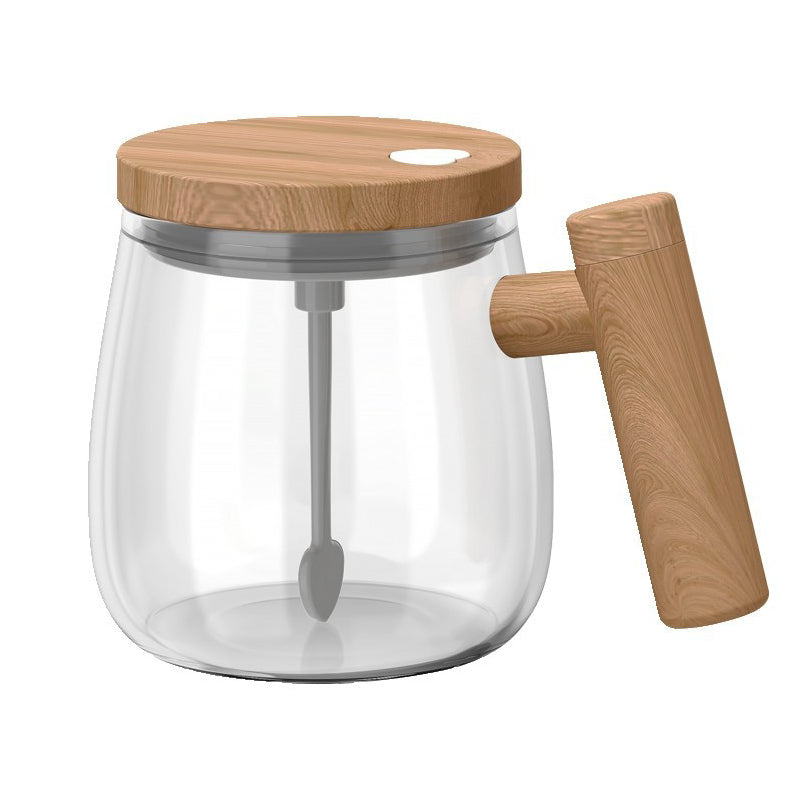 Automatic stirring glass coffee cup
