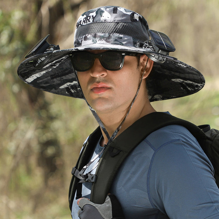 Solar fan cooling sunshade fisherman hat