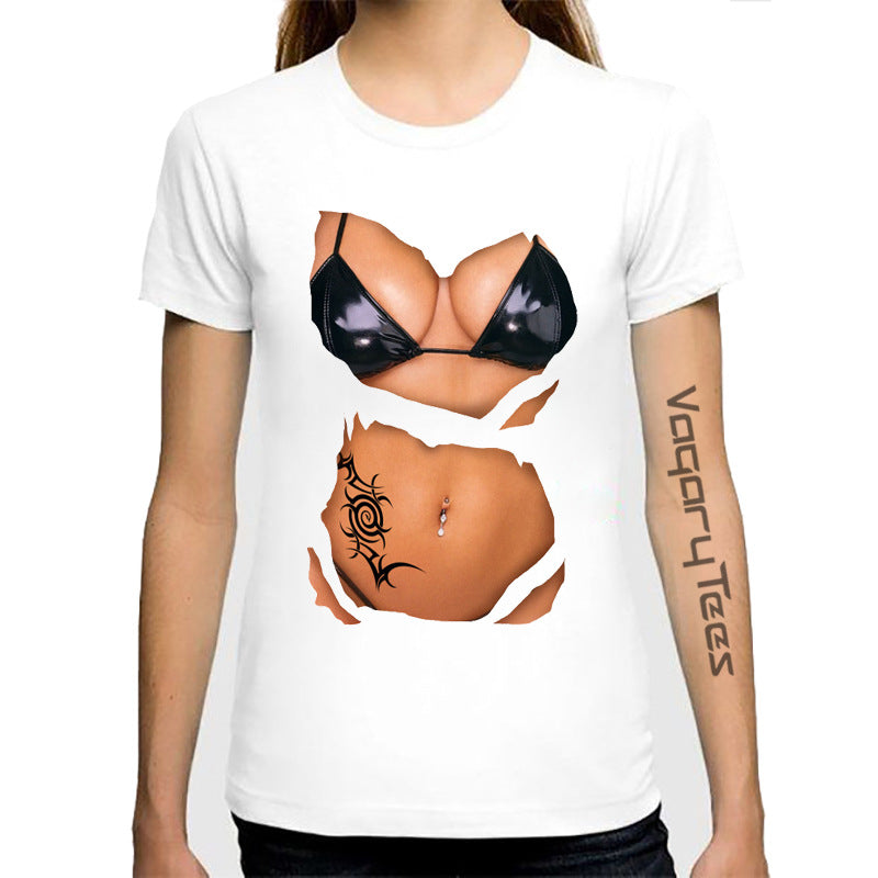 Fashionable funny design 3D printed short sleeves