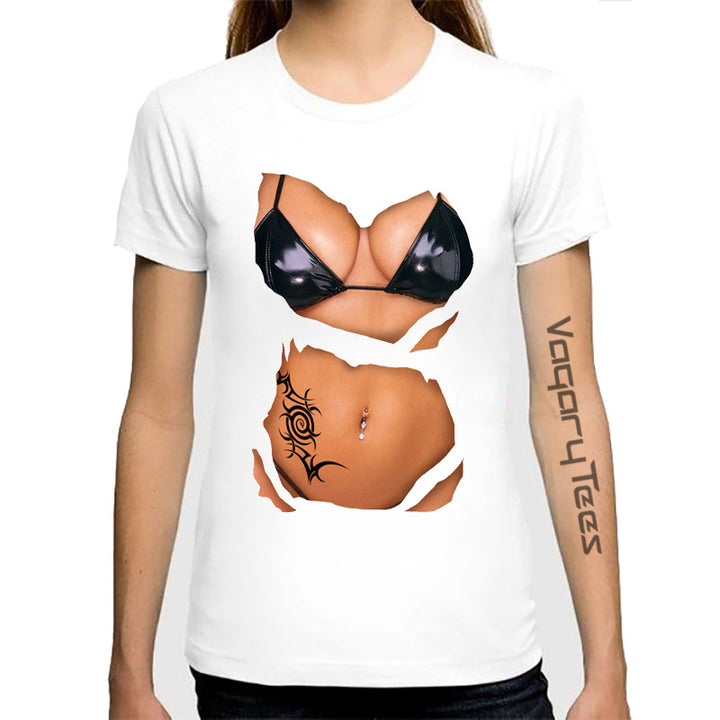 Fashionable funny design 3D printed short sleeves