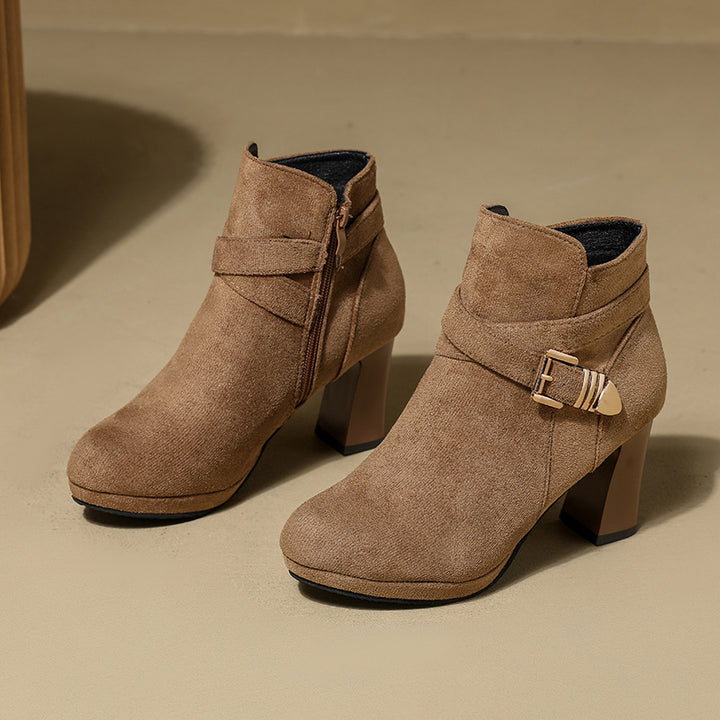 Chunky Heel Round Toe Women&