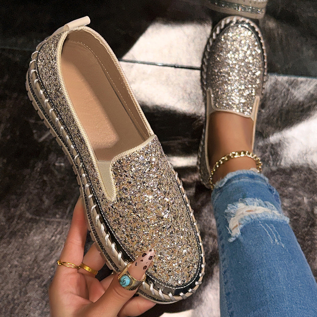 Glitter platform casual shoes