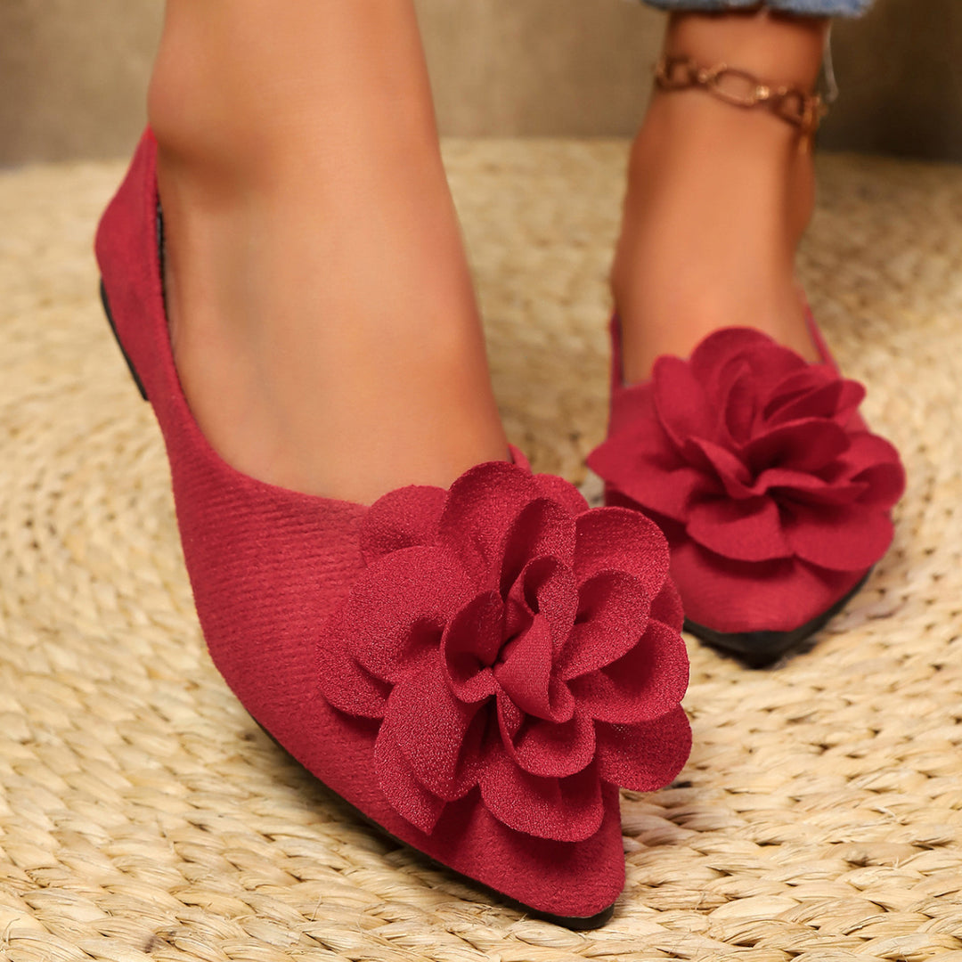 Pointed-toe floral women&
