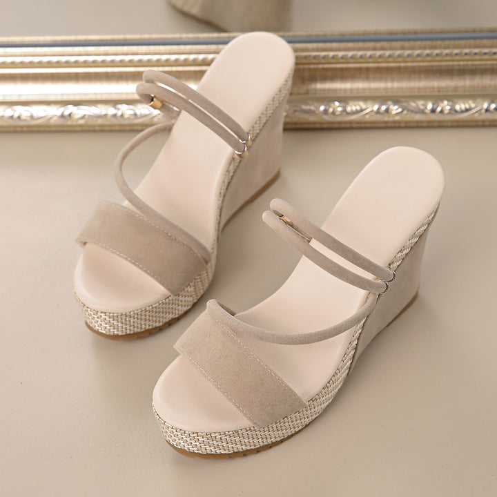 Suede platform shoes
