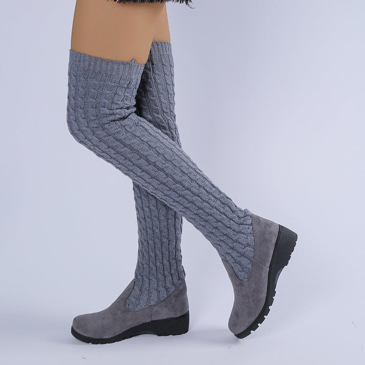 Knitted Over-the-Knee Stretch Dr. Martens Boots