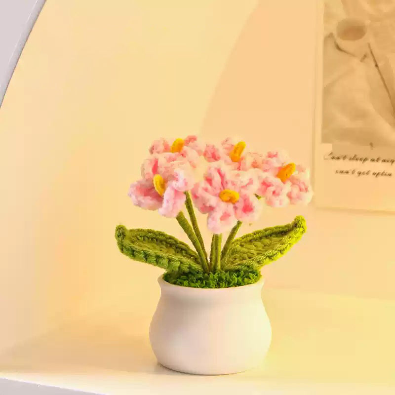 Hand-woven woolen flower bouquet ornaments