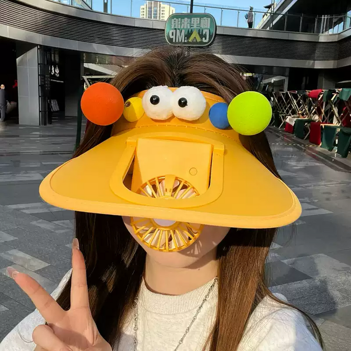 Outdoor rechargeable fan sun hat