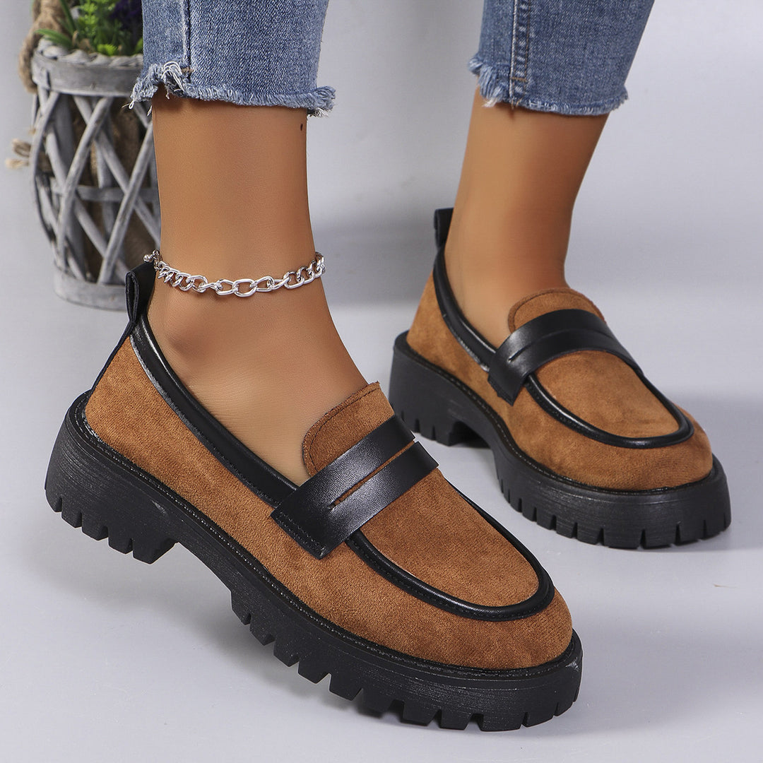 Leopard print suede loafers