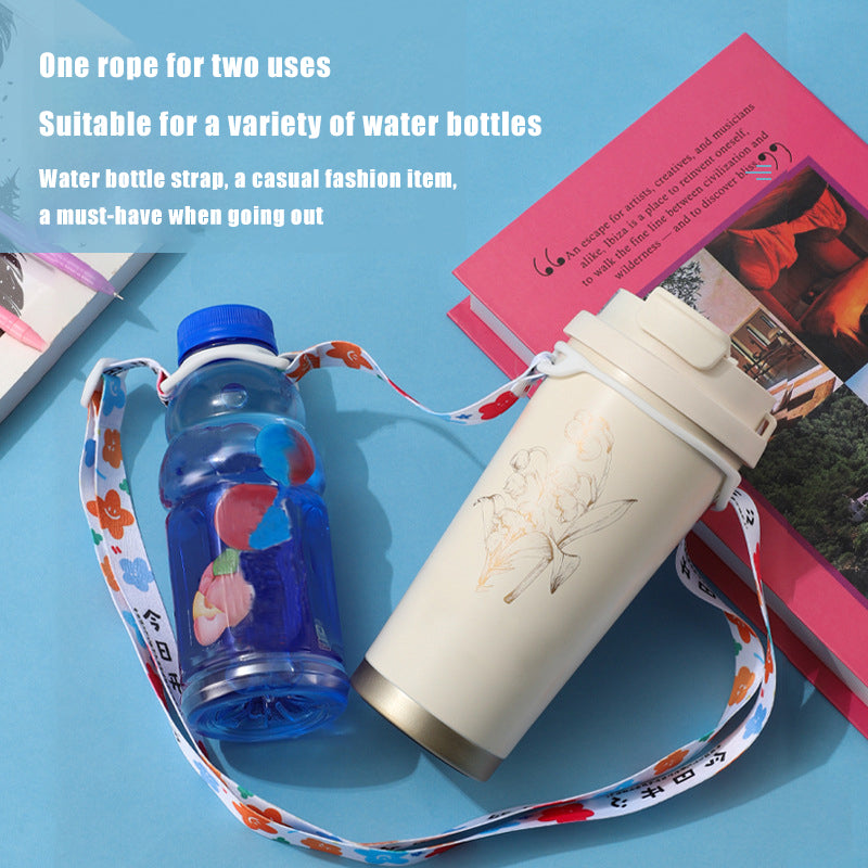 Cross-body rope water bottle water cup belt