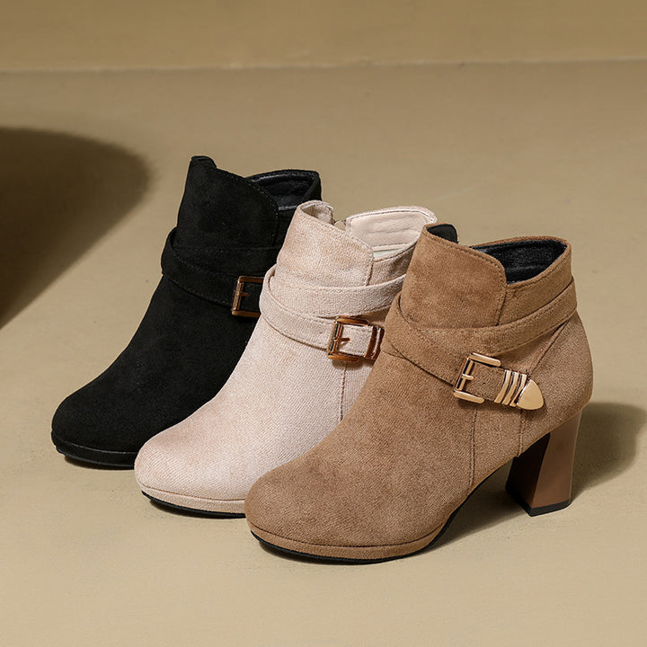 Chunky Heel Round Toe Women&