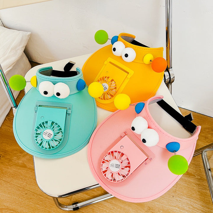 Outdoor rechargeable fan sun hat