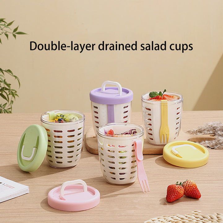 Large Capacity Storage Poke Plastic Cup Sealed Leak-proof Salad Box