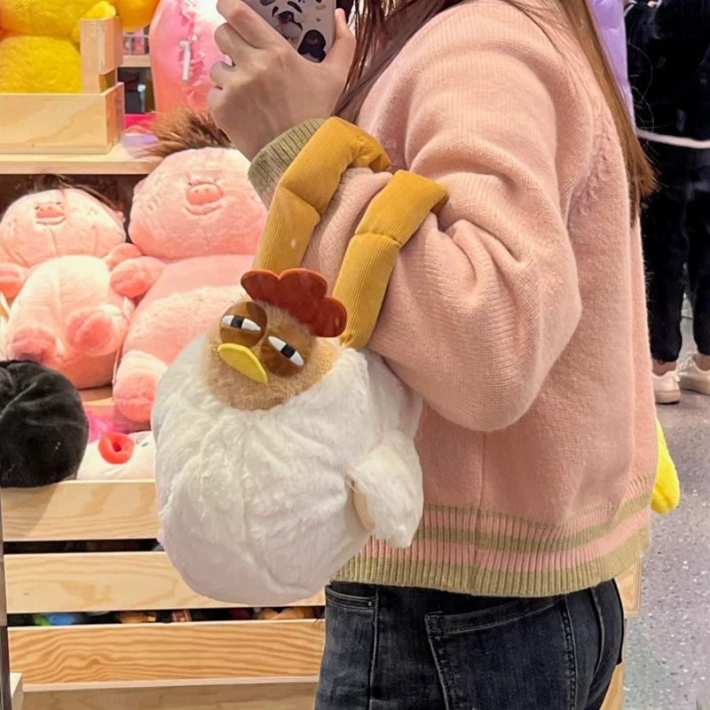 Ugly cute chicken handbag creative bag