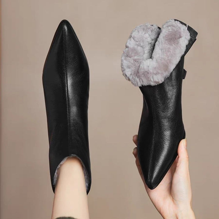 Pointed-Toe Stiletto Heel Fleece-Lined Women&