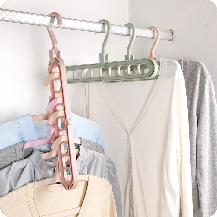 Nine hole hanger wardrobe storage hanger