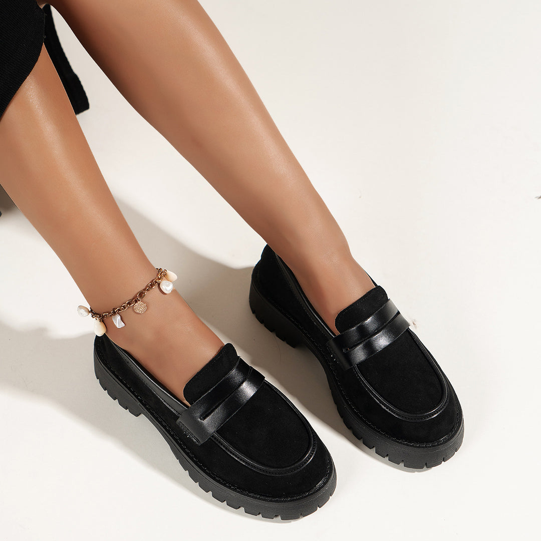 Leopard print suede loafers