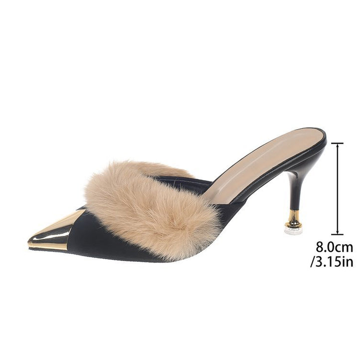 Pointed-toe plush women&