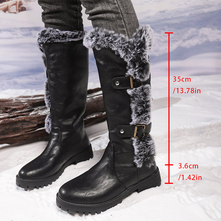 Rabbit Fur Thick-Soled High-Top Snow Boots