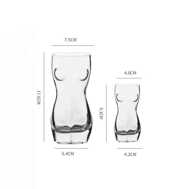 Creative hand-painted female body glass beer mug