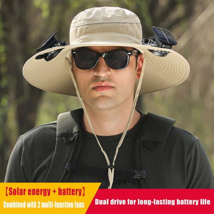 Solar fan cooling sunshade fisherman hat
