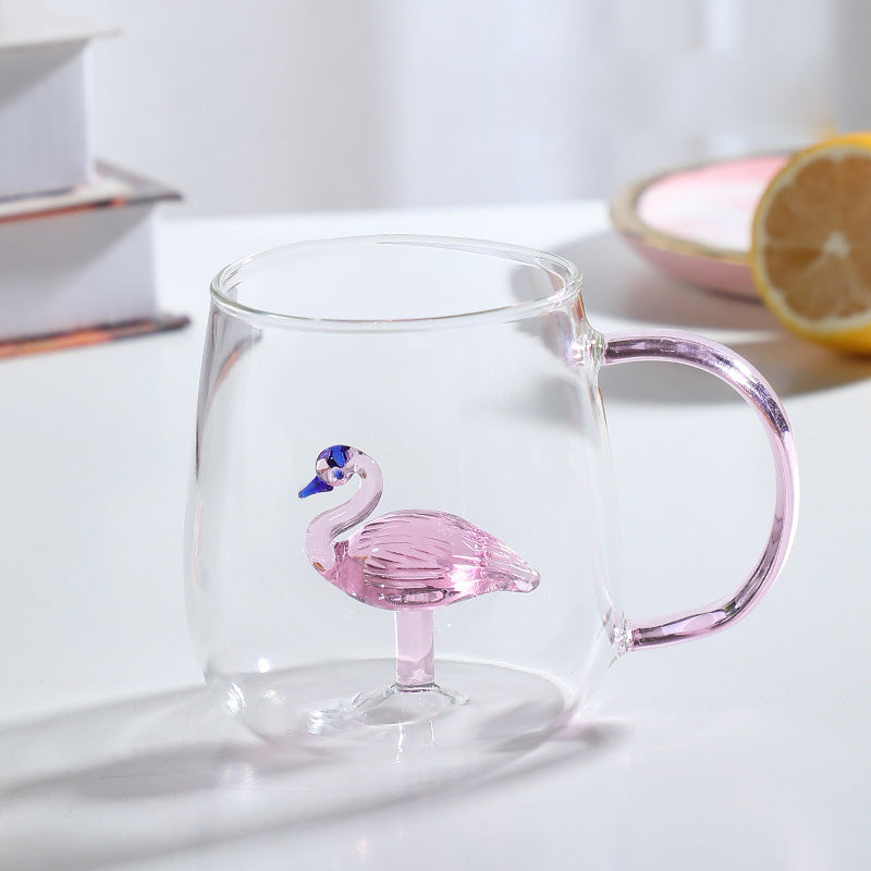 Cartoon animal borosilicate glass cup