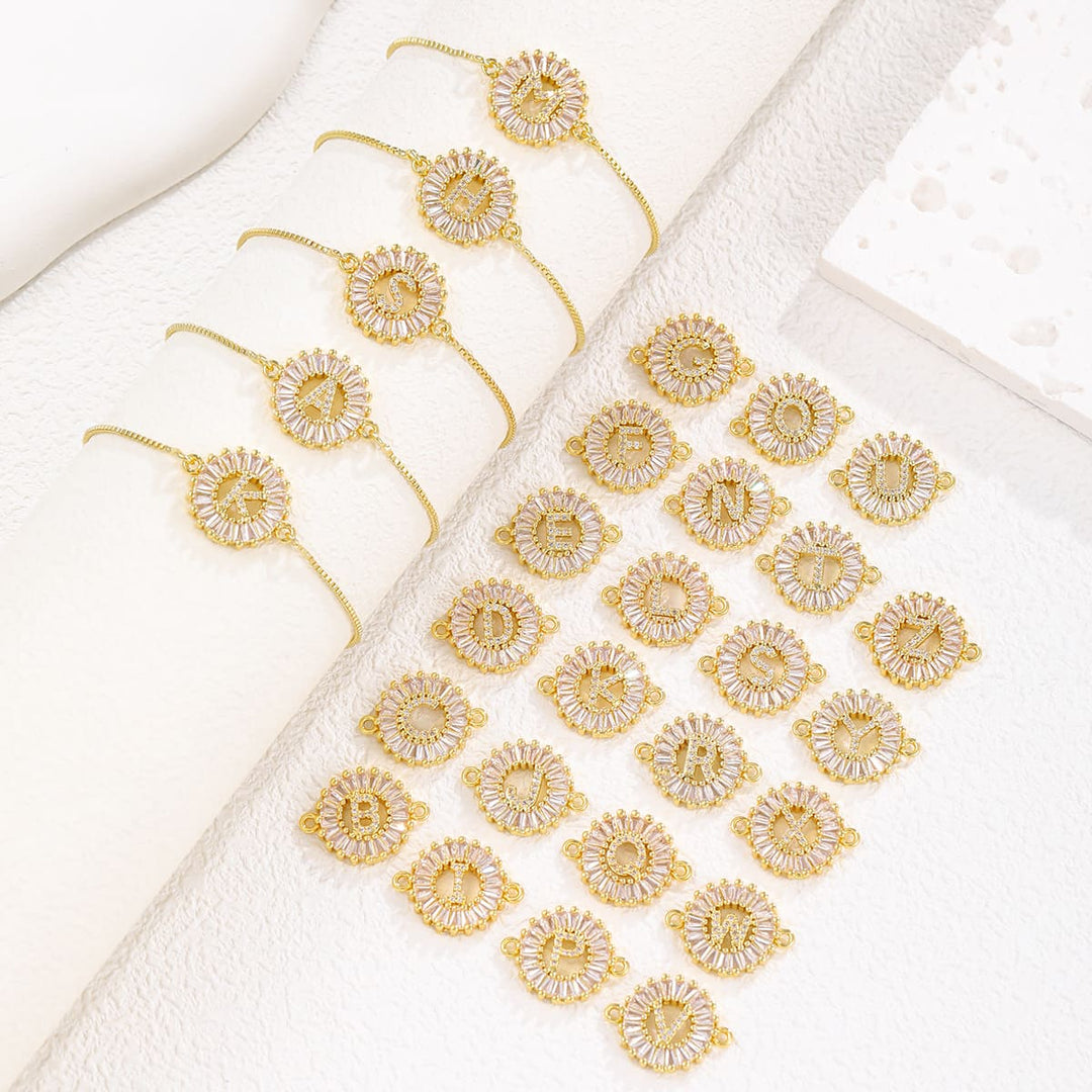 Zircon flower 26-letter bracelet