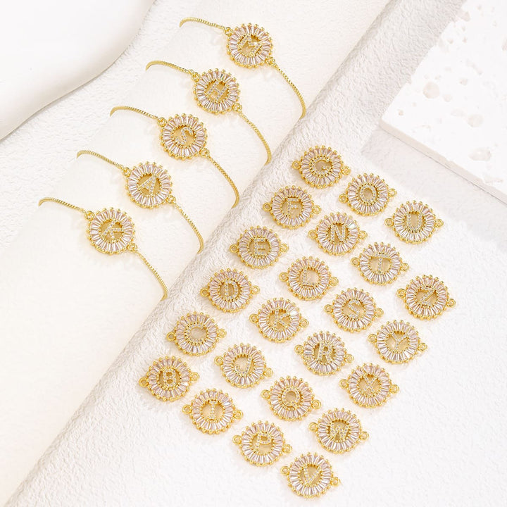 Zircon flower 26-letter bracelet