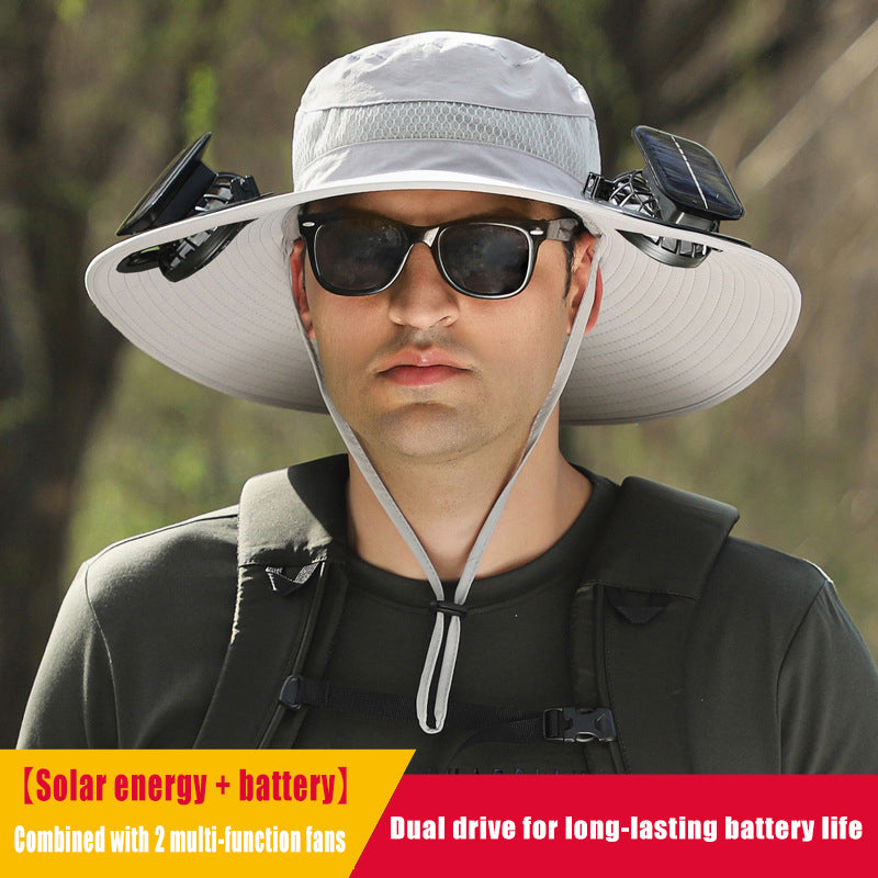 Solar fan cooling sunshade fisherman hat