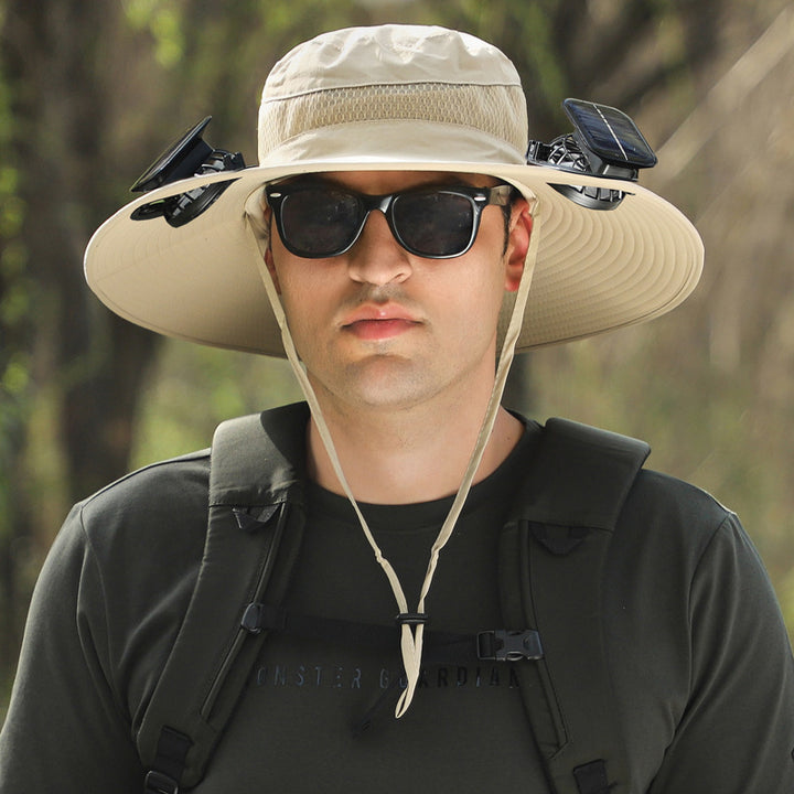 Solar fan cooling sunshade fisherman hat