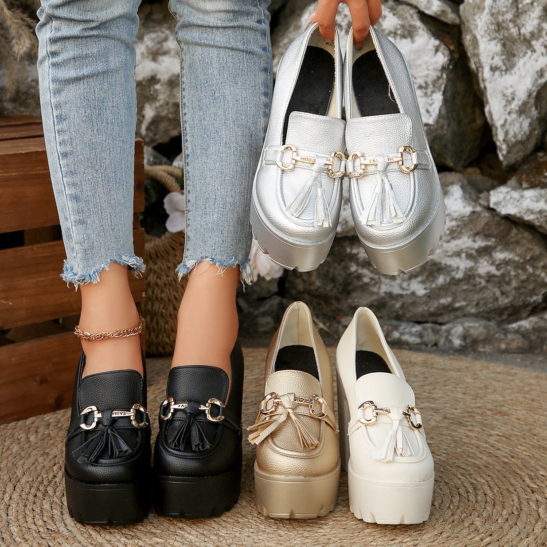 Tassel metal embellished high heels