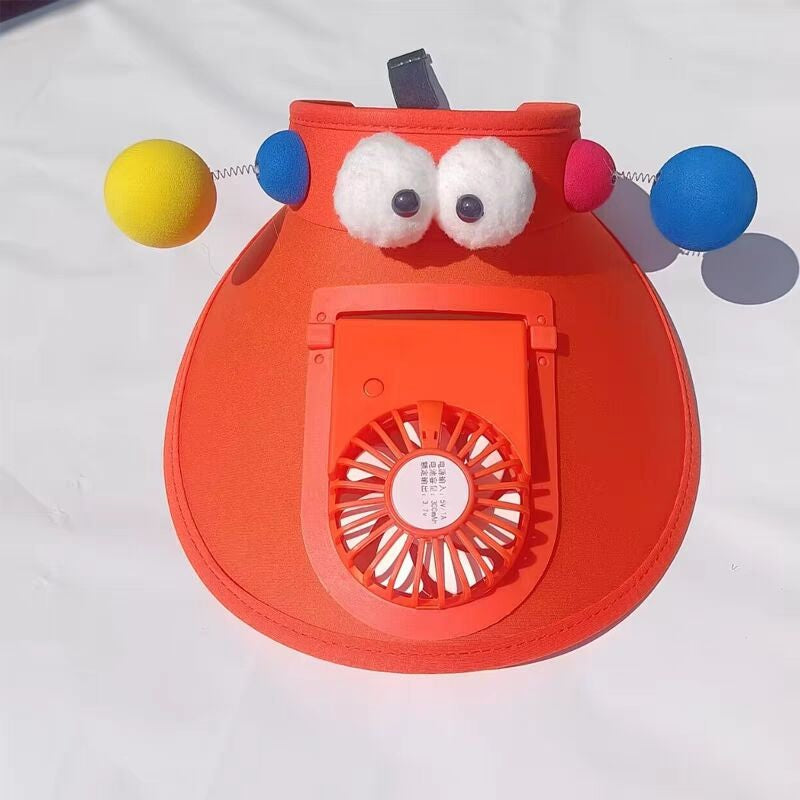 Outdoor rechargeable fan sun hat