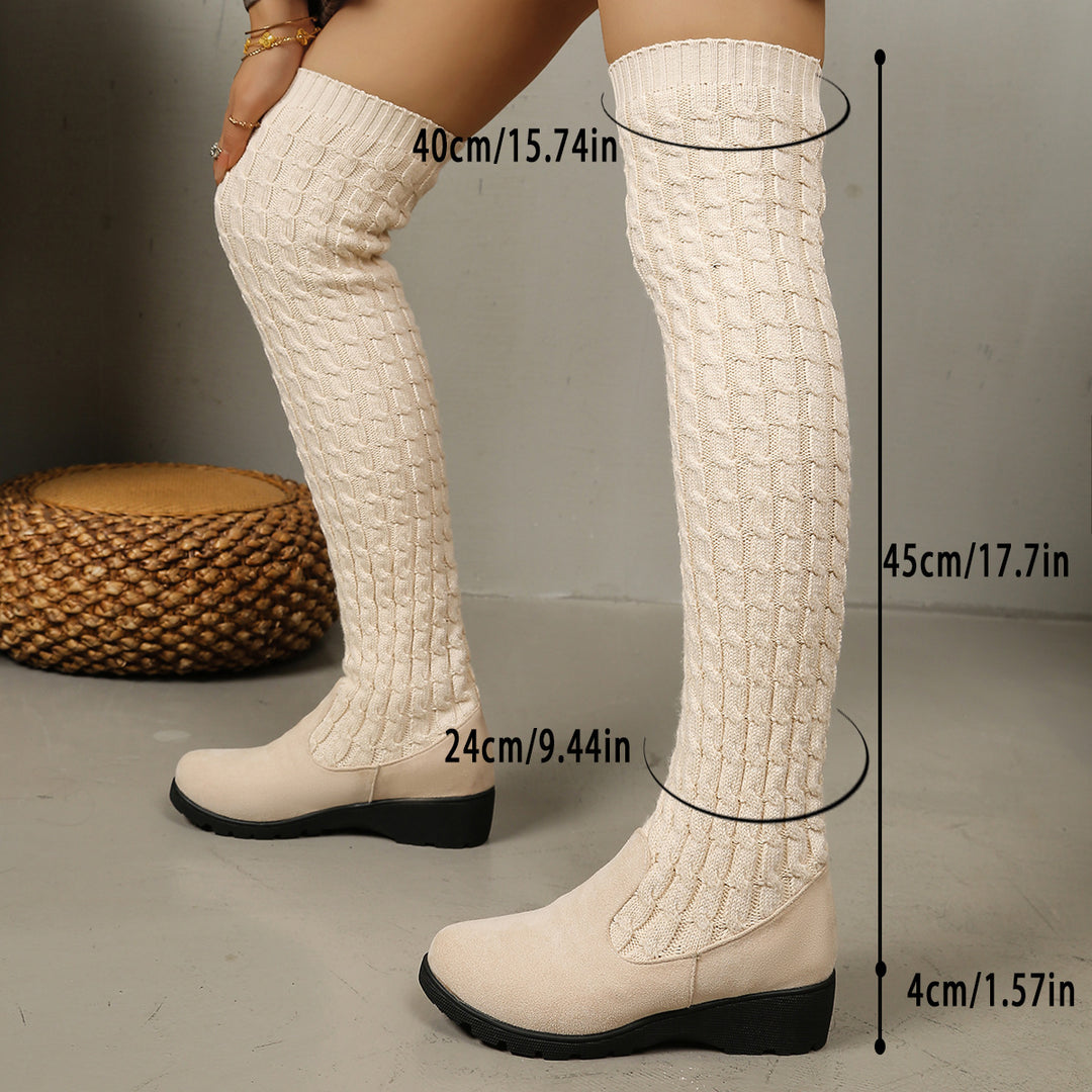 Knitted Over-the-Knee Stretch Dr. Martens Boots